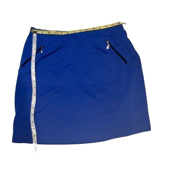 Tail golf skort embossed cerulean blue metal zipper pockets 17 inch size M - Picture 12 of 13